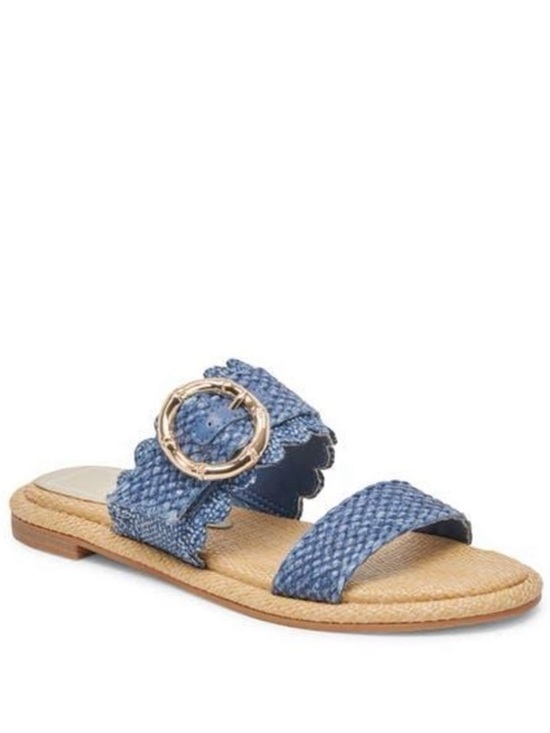 Dolce Vita Shoes - Dolce Vita Aperol Scalloped Blue Slide Sandals Size 9
